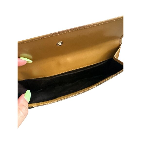 GUCCI Vintage Striped Logo Brown Tan Long Clutch Wallet w/ Box - Picture 7 of 13